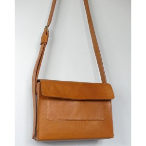 Sac Bandoulière Cuir Marron Clair - Emmanuelle Olivier Maroquinerie