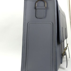 Cartable Homme cuir lisse gris foncé - Modèle Le 3 pièces - Emmanuelle Olivier Maroquinerie