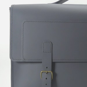 Cartable Homme cuir lisse gris foncé - Modèle Le 3 pièces - Emmanuelle Olivier Maroquinerie