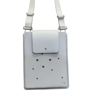 Pochette pour téléphone portable en cuir gris clair - Emmanuelle Olivier Maroquinerie
