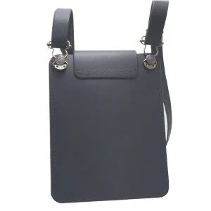 Pochette pour téléphone portable en cuir noir - Emmanuelle Olivier Maroquinerie