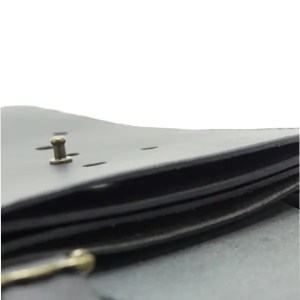 Pochette pour téléphone portable en cuir noir - Emmanuelle Olivier Maroquinerie