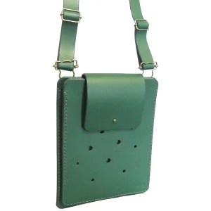 Pochette pour téléphone portable en cuir vert - Emmanuelle Olivier Maroquinerie