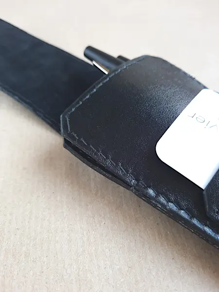 Etui en cuir lisse noir pour 4 stylos - Version Luxe - Emmanuelle Olivier Maroquinerie