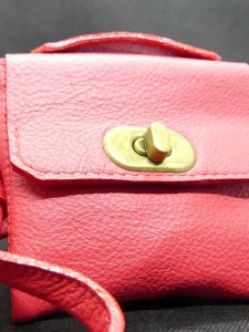 Micro Sac en cuir grainé rouge - Le petit chéri -Emmanuelle Olivier Maroquinerie