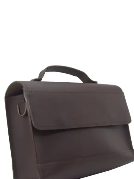 Sac femme cuir marron foncé – Modèle Le 6 pièces – Emmanuelle Olivier Maroquinerie