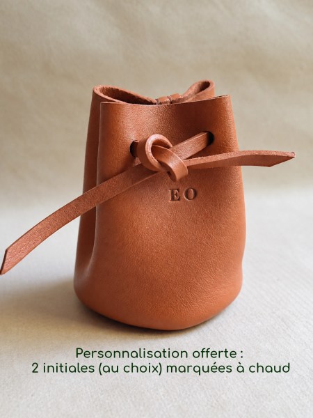 Bourse en cuir - Personnalisation offerte– artisanat français - Emmanuelle Olivier Maroquinerie