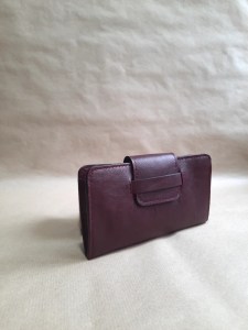 Pochette à billets en cuir basane rouge – Cousue main – Emmanuelle Olivier Maroquinerie